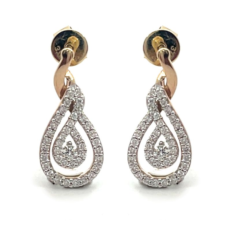 9ct Yellow Gold Tear Drop Diamond Earrings 9ct Yellow Gold Tear Drop Diamond Earrings