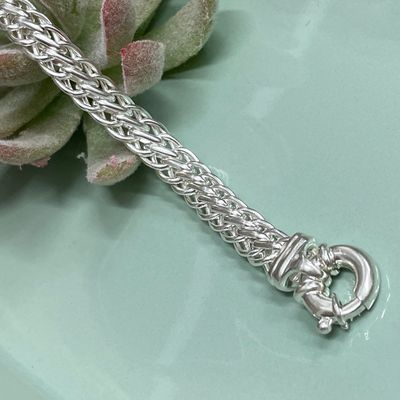 Sterling Silver Double Herringbone Bracelet 28.47gm
