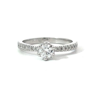 Platinum Round LGD Diamond Engagement Ring  TDW = 0.63ct