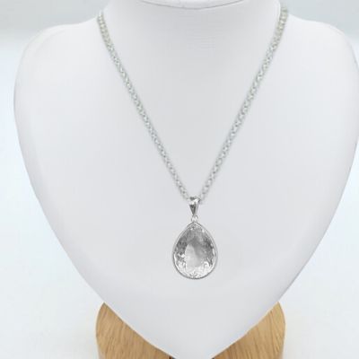 Sterling Silver Clear Pear Cut Quartz Pendant Sterling Silver Clear Pear Cut Quartz Pendant