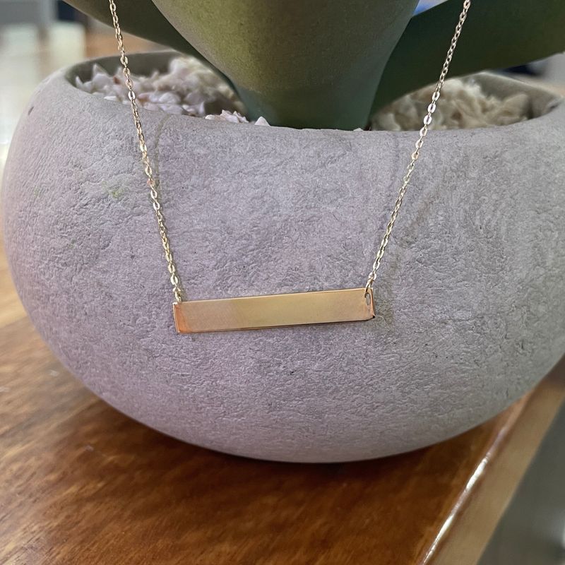 9ct Yellow Gold Name Bar Necklace