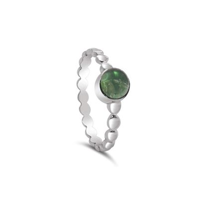 Sterling Silver Green Tourmaline Ring