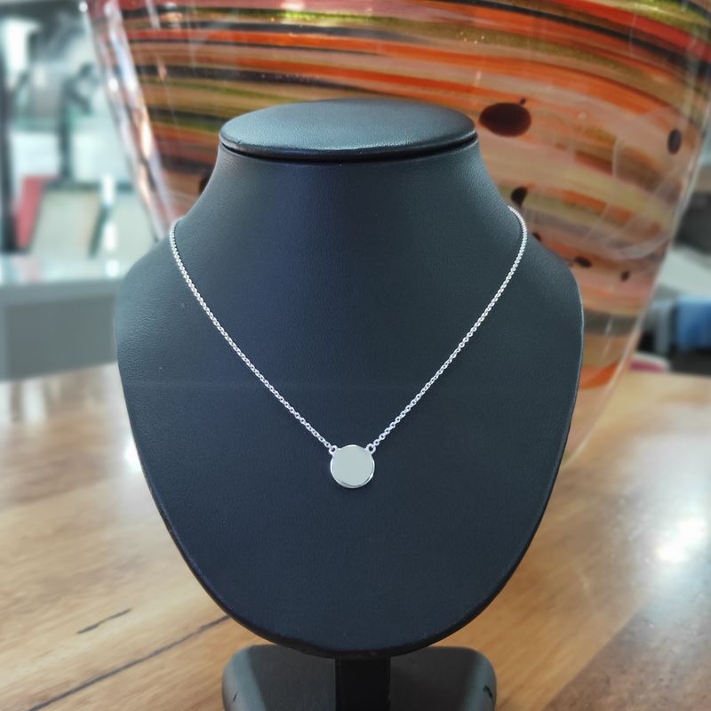 Sterling Silver Disc Necklace (9mm)
