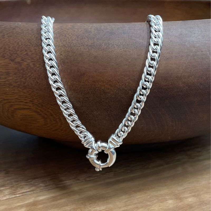 Sterling Silver Double Curb Necklace 71.58gm