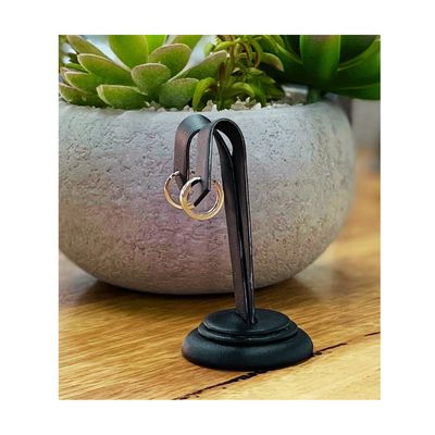 9ct White Gold Square Tube Huggie Earrings