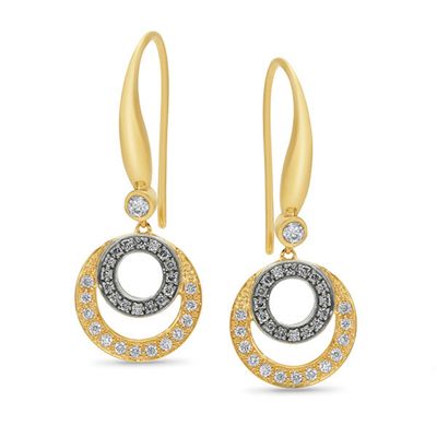 9ct Yellow Gold Diamond Circle Drop Earrings 9ct Yellow Gold Diamond Circle Drop Earrings