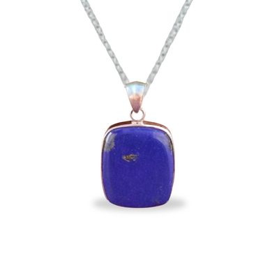 Sterling Silver Large Lapis Pendant
