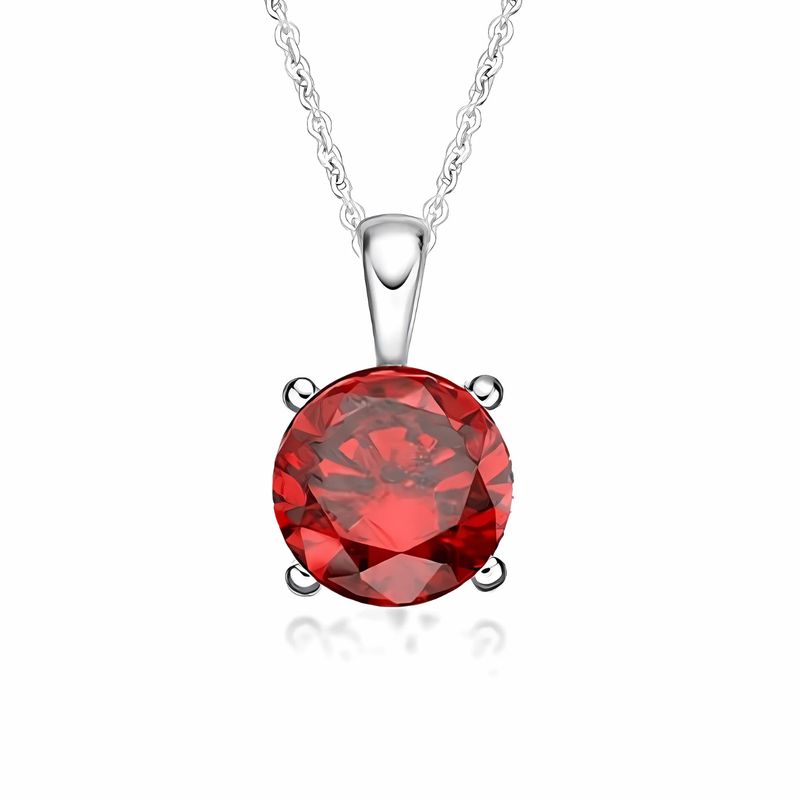 Sterling Silver CZ BIRTHSTONE Pendant & Chain Sterling Silver CZ BIRTHSTONE Pendant & Chain