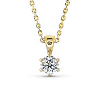 9Y Six Claw Solitaire Diamond Pendant (0.11ct) 9Y Six Claw Solitaire Diamond Pendant (0.11ct)