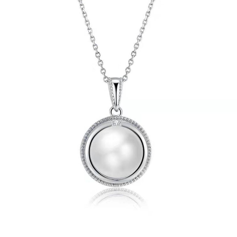 Sterling Silver FWP & Diamond Pendant & Chain