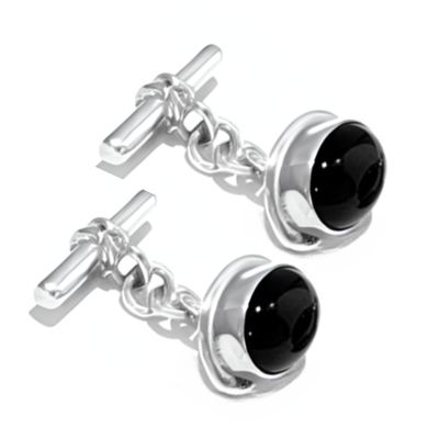 Sterling Silver Onyx Cufflinks