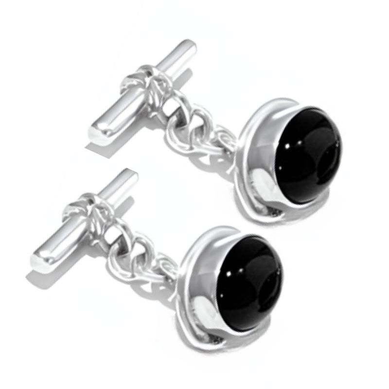 Sterling Silver Onyx Cufflinks