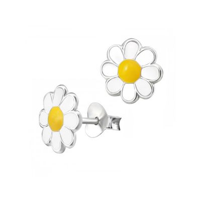Sterling Silver Daisy Stud Earrings