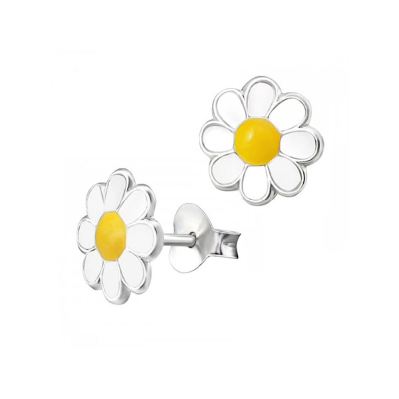 Sterling Silver Daisy Stud Earrings