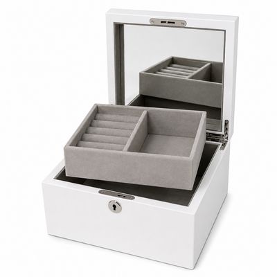 Square Timber Jewellery Box - (White) Square Timber Jewellery Box - (White)