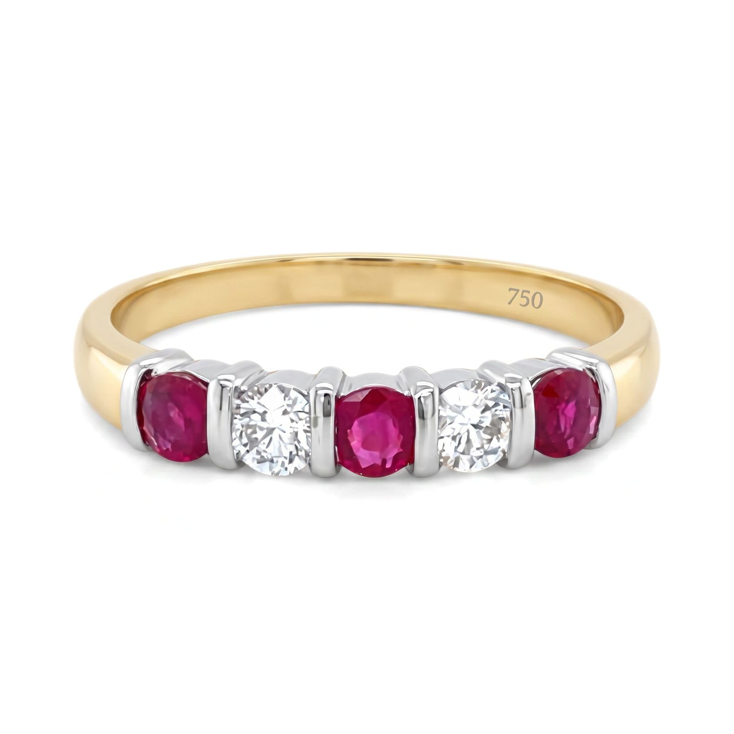 18ct Bar Set Ruby & Diamond Ring 18ct Bar Set Ruby & Diamond Ring