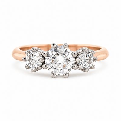 18ct Rose Gold TRILOGY Diamond Ring