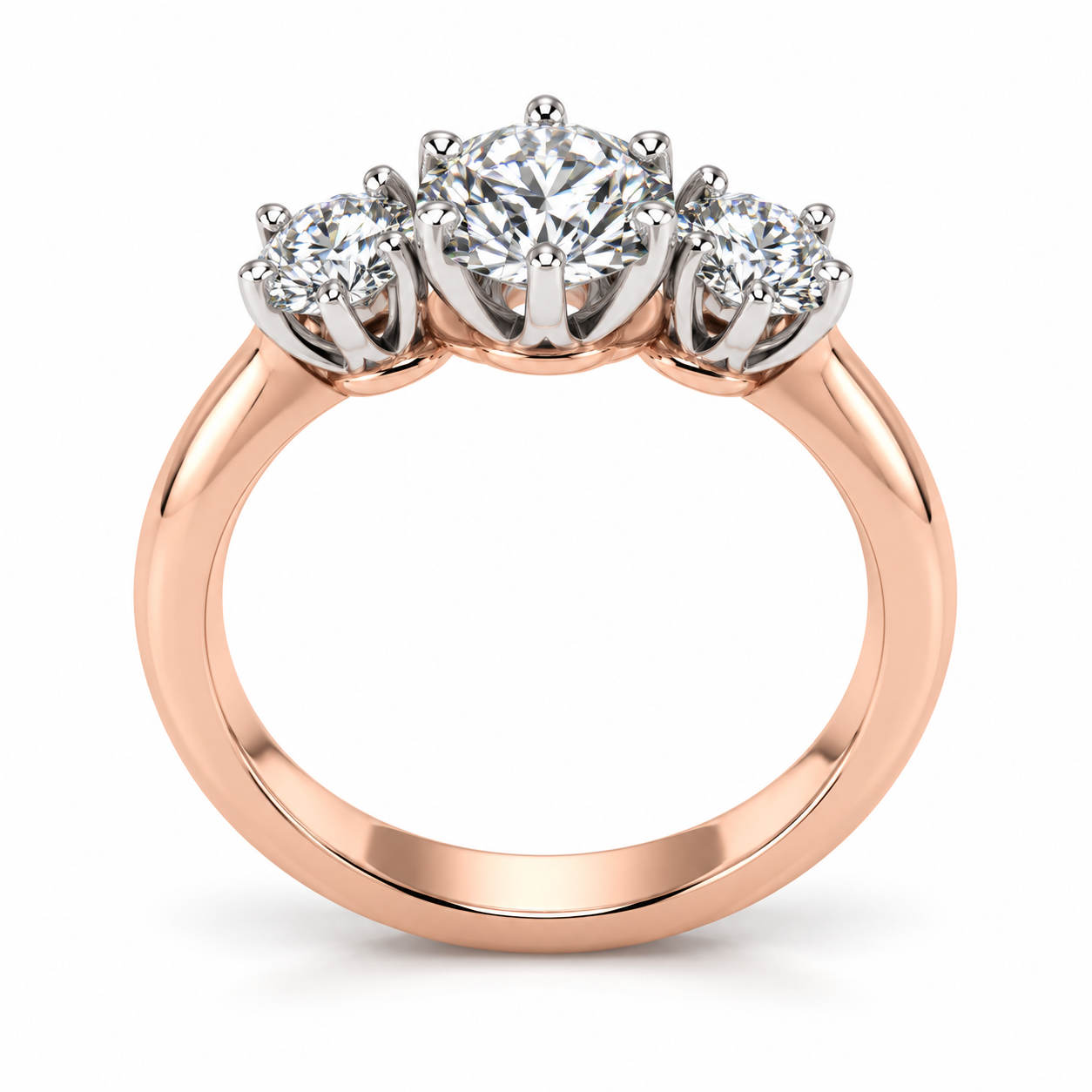 18ct Rose Gold TRILOGY Diamond Ring