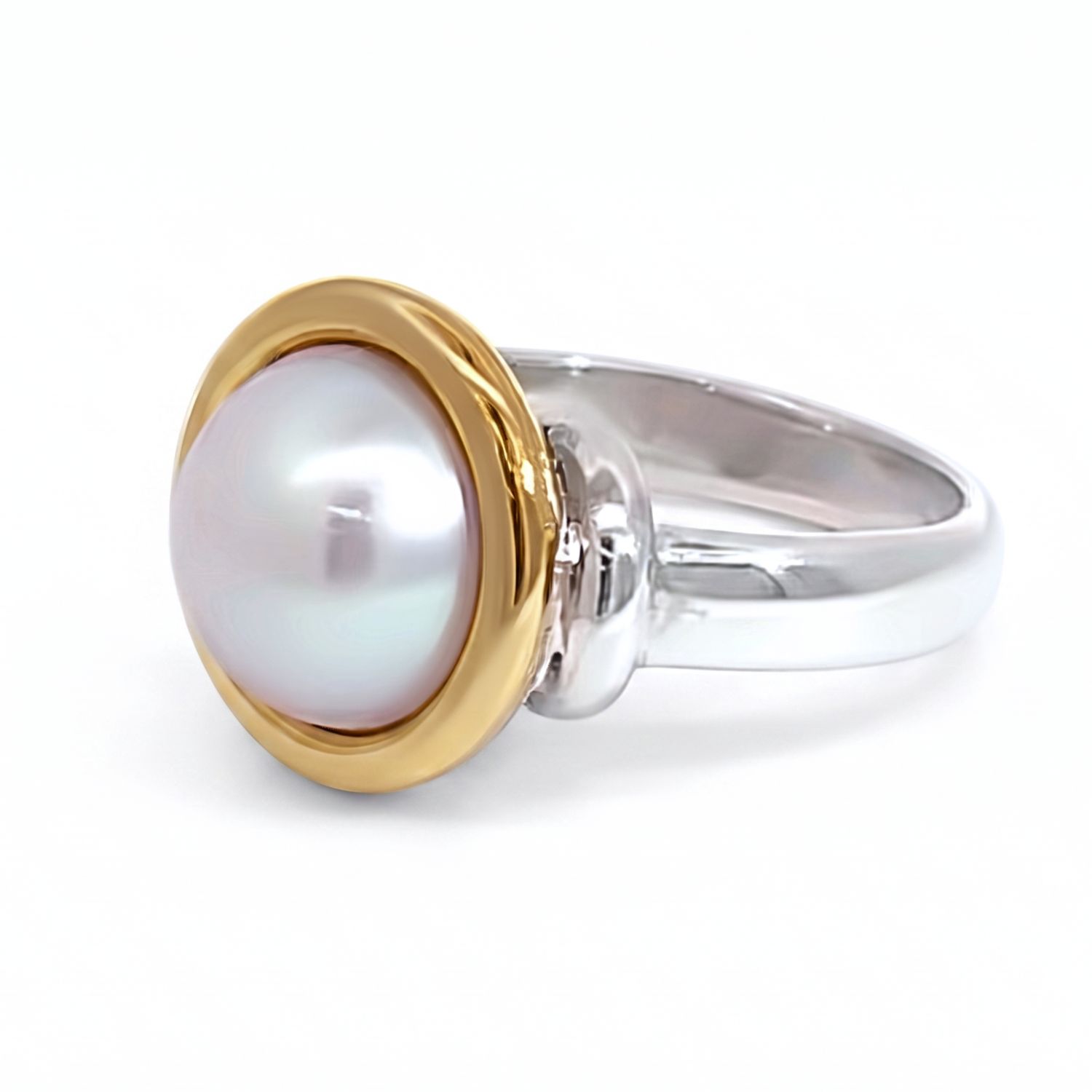 Sterling Silver & 9ct Yellow Gold "Whitney" Mabe Pearl Ring