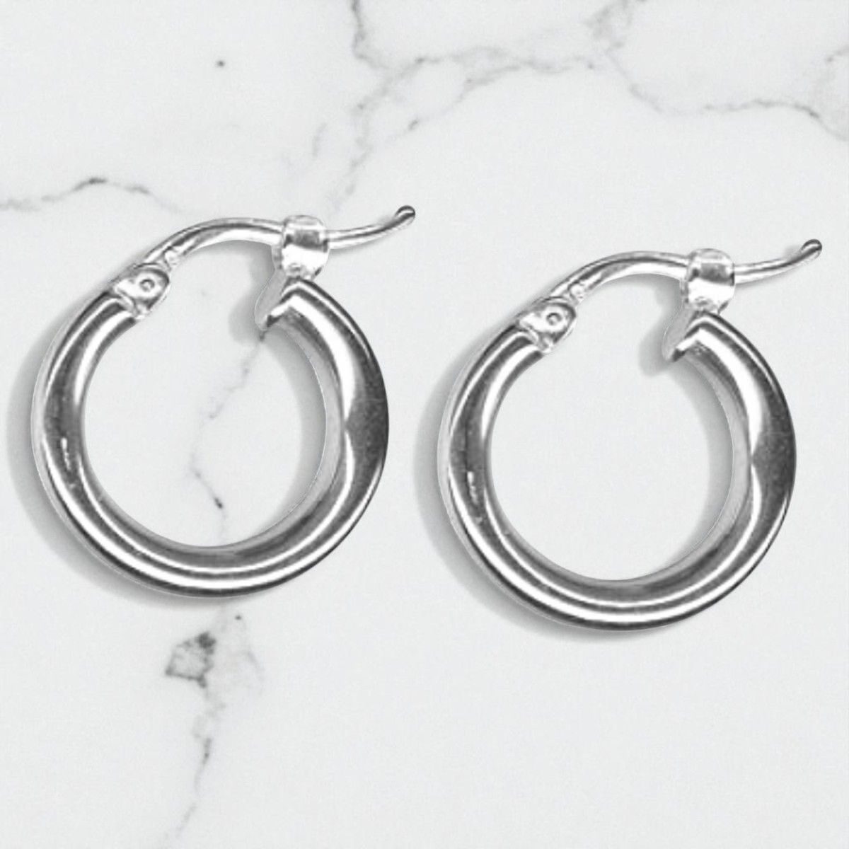 Sterling Silver 3mm Plain Hoops Sterling Silver 3mm Plain Hoops