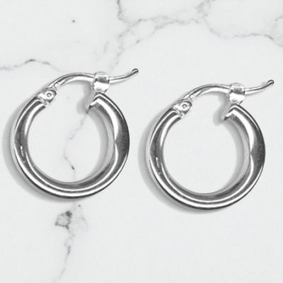 Sterling Silver 3mm Plain Hoops Sterling Silver 3mm Plain Hoops