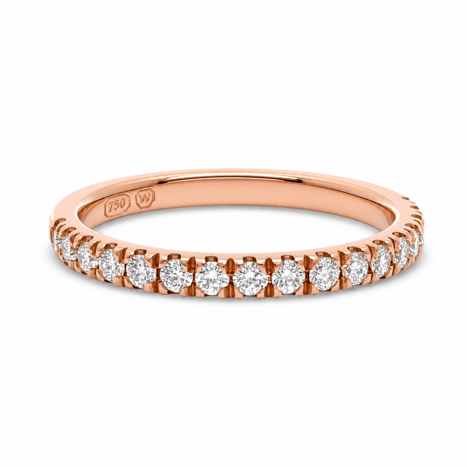 18R Split Claw Mined Diamond Wedding Ring (17=0.34cts)