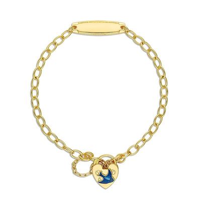 Baby ID Belcher Bracelet & Bluebird Heart Padlock Baby ID Belcher Bracelet & Bluebird Heart Padlock