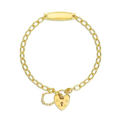 Baby ID Belcher Bracelet & Heart Padlock Baby ID Belcher Bracelet & Heart Padlock