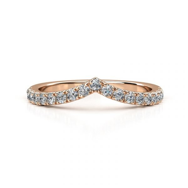 9ct Gold Diamond "V" Shape Ring, Metal Colour: 9ct Rose Gold