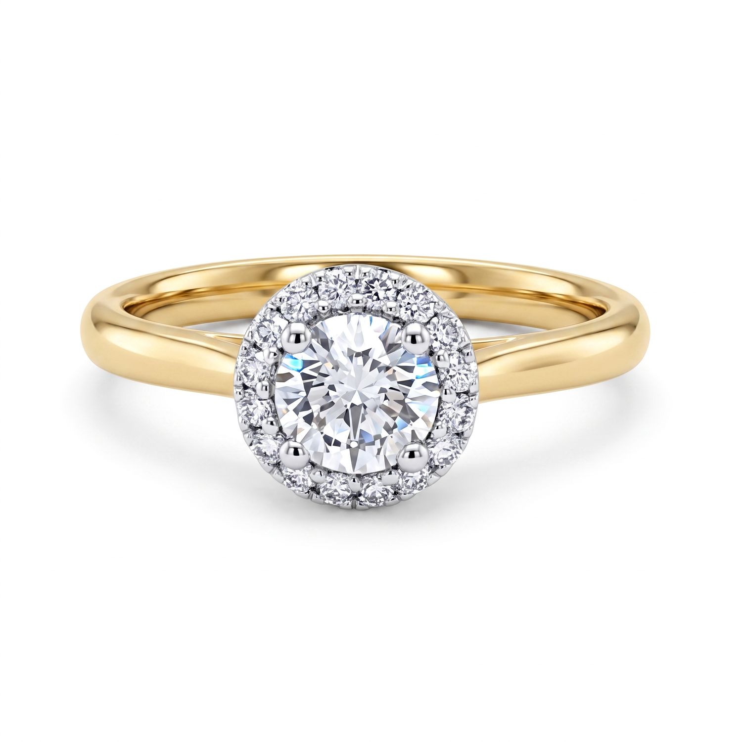 18ct Gold Round Halo Diamond Ring TDW =0.60ct 18ct Gold Round Halo Diamond Ring TDW =0.60ct