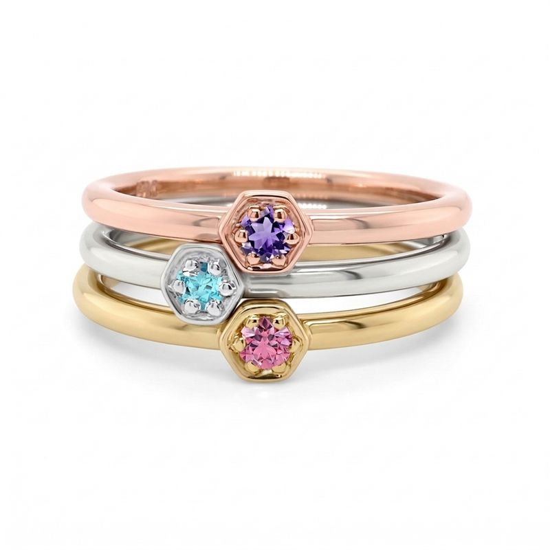 9ct Gold Gemstone Stacker Rings