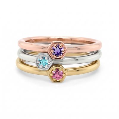 9ct Gold Gemstone Stacker Rings