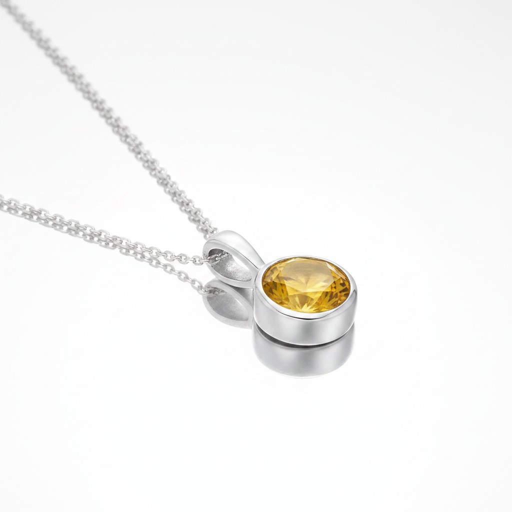 Sterling Silver Topaz CZ & Chain