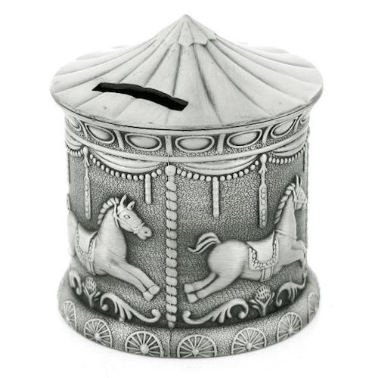 Merry Go Round Money Box-Pewter Finish Merry Go Round Money Box-Pewter Finish