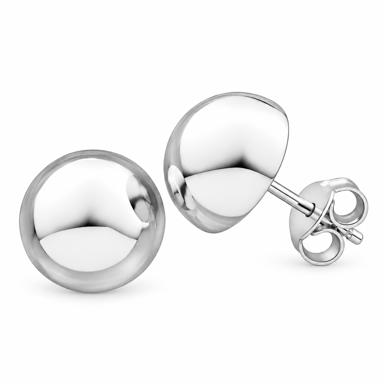 Sterling Silver Half Ball Studs
