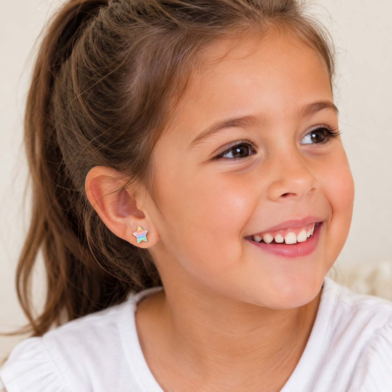 Sterling Silver Pastel Star Studs