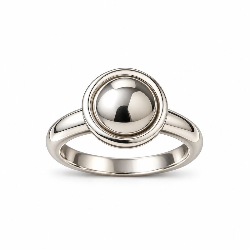 Sterling Silver Half Ball Top Ring