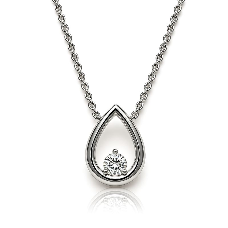9W Open Pear Shape Diamond Pendant