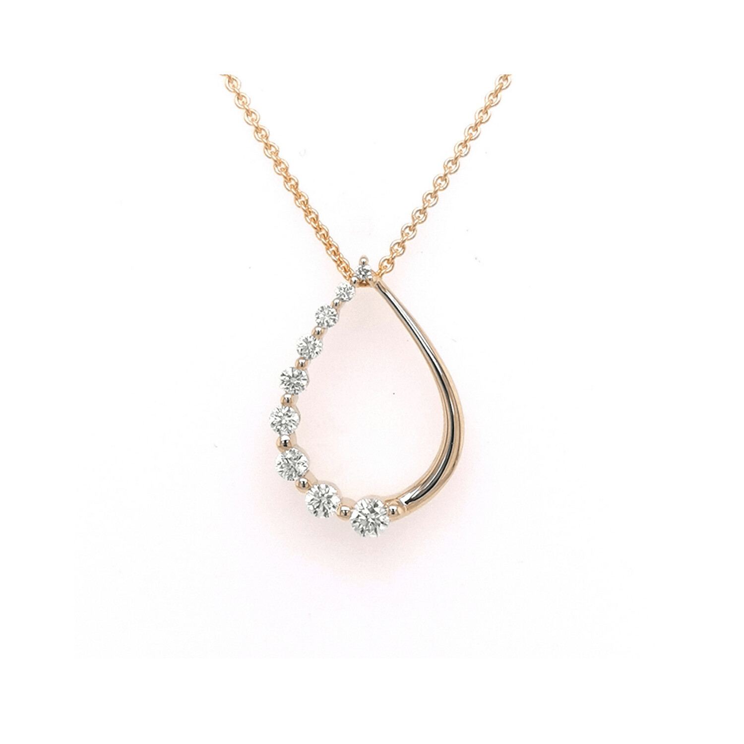 9ct Yellow Gold Graduated Diamond Pendant