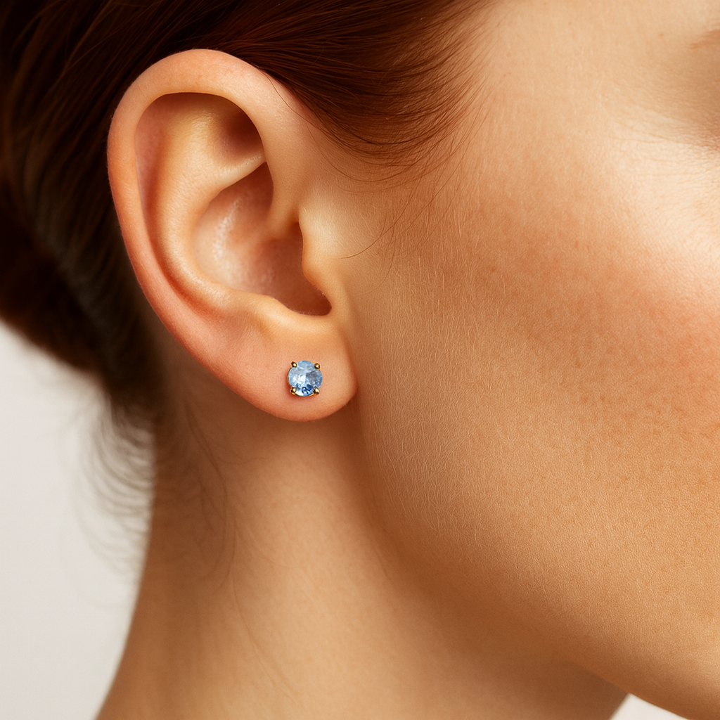 9ct Yellow Gold Topaz Stud Earrings