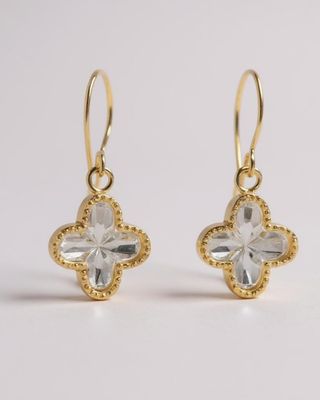 9ct Yellow Gold Fancy Diamond Cut Drop Earrings
