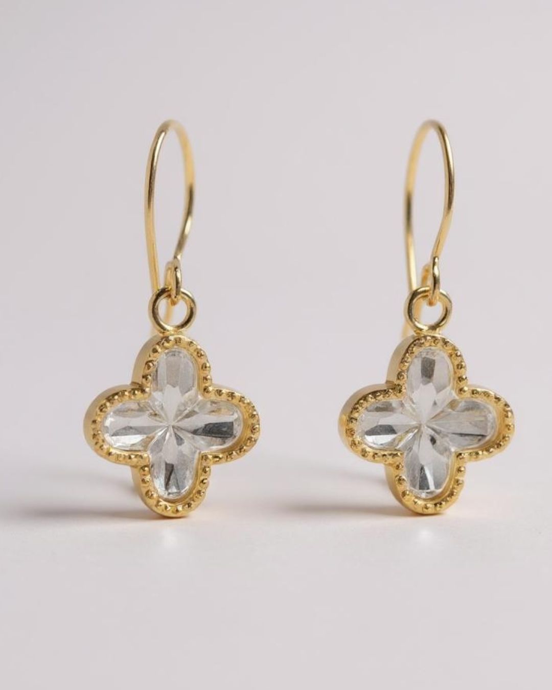 9ct Yellow Gold Fancy Diamond Cut Drop Earrings