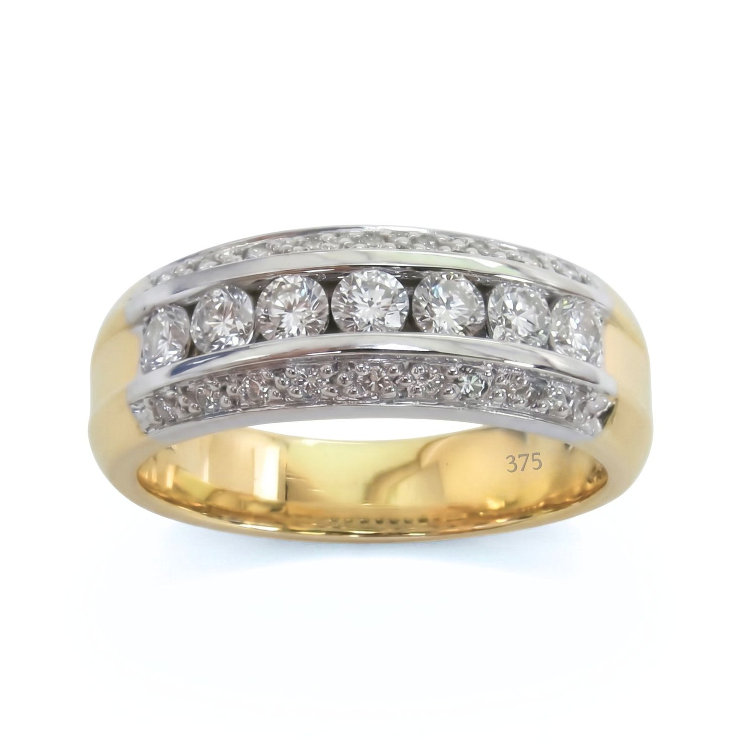 9ct Wide Diamond Dress Ring