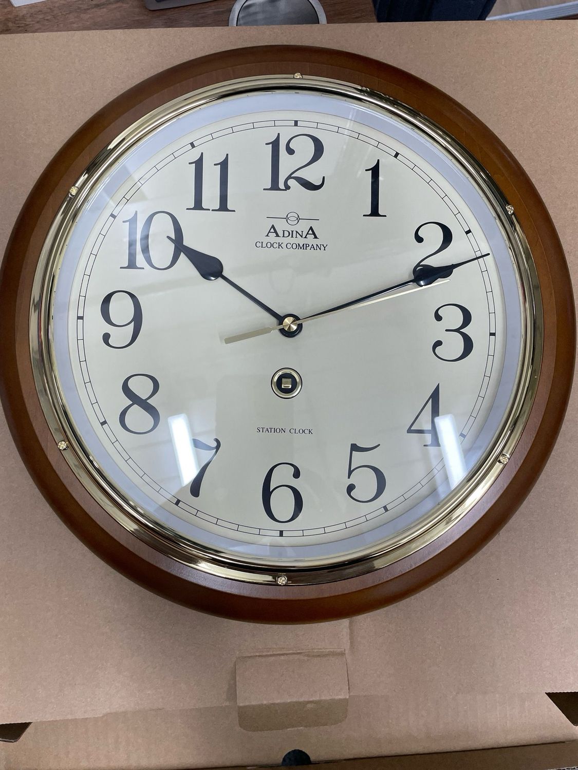Adina Wall Timber Station Clock CL08A-10933AA Adina Wall Timber Station Clock CL08A-10933AA