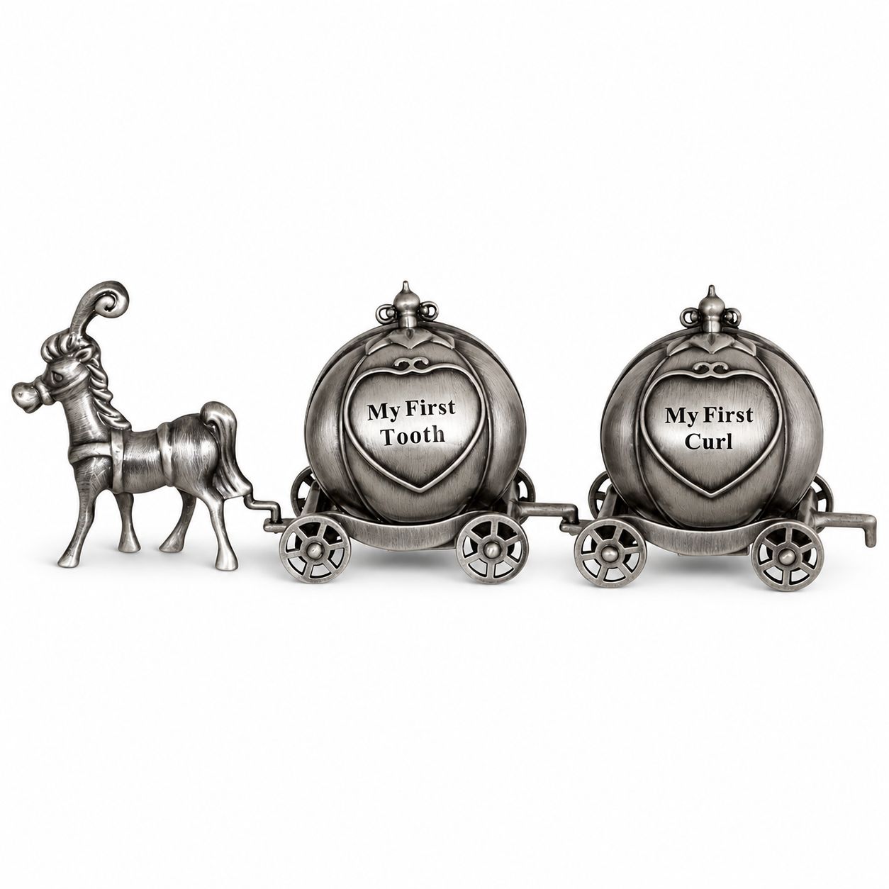 Mini Pewter Pumpkin Coach First Tooth & Curl