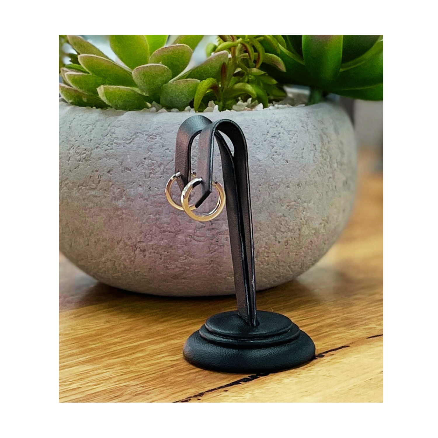 9ct White Gold Square Tube Huggie Earrings