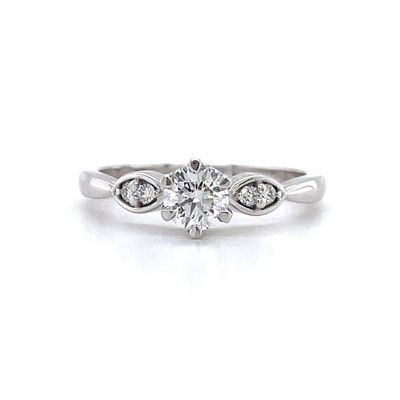 18ct White Gold Round Lab Grown Diamond Engagement Ring