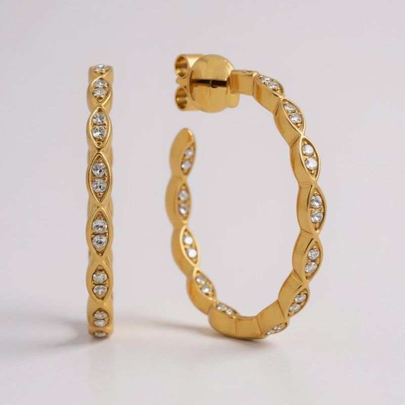 9ct Gold "Savannah" Diamond Hoop Earrings