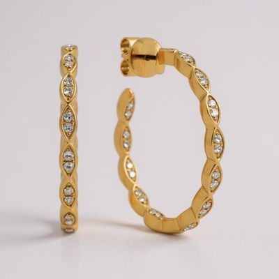 9ct Gold "Savannah" Diamond Hoop Earrings