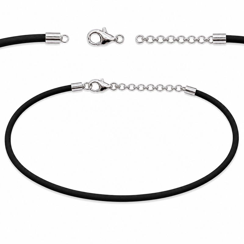 Sterling Silver  Black Neoprene Necklaces-Adjustable